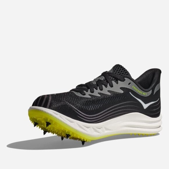 Men\'s Hoka Crescendo MD 2 - 1155116-BWHT  Track Spikes - Black & Yellow - 14 -